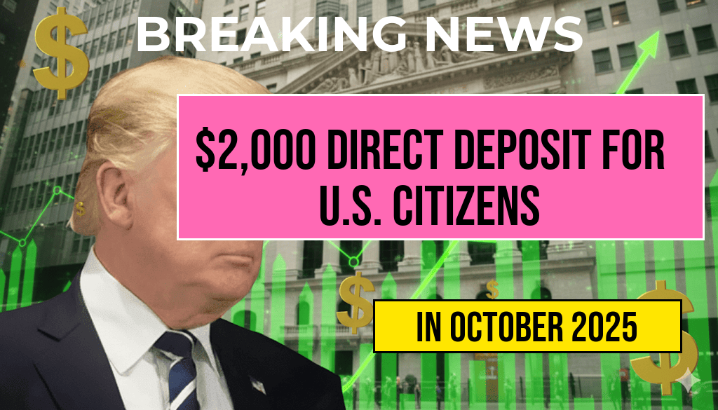 U.S. Citizens to Receive $2,000 Direct Deposit in October 2025: Eligibility, Payment Dates, and IRS Guidelines Explained